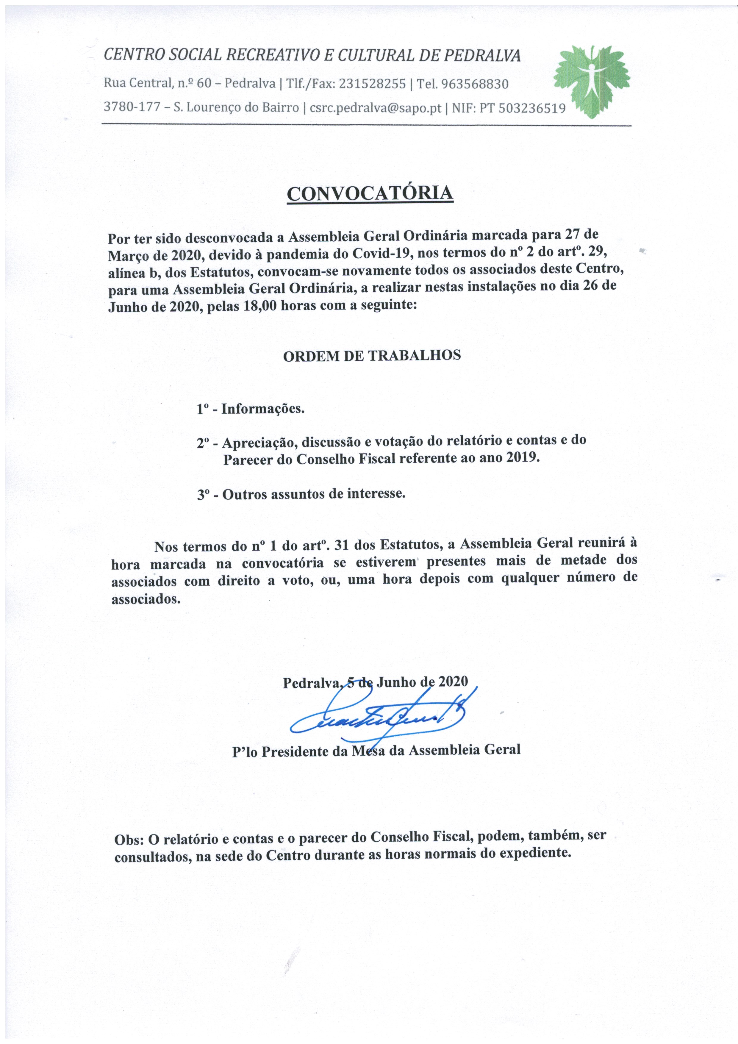 Assembleia Geral Ordinária